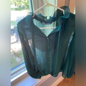 Zara Forest Green blouse